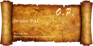 Orsós Pál névjegykártya